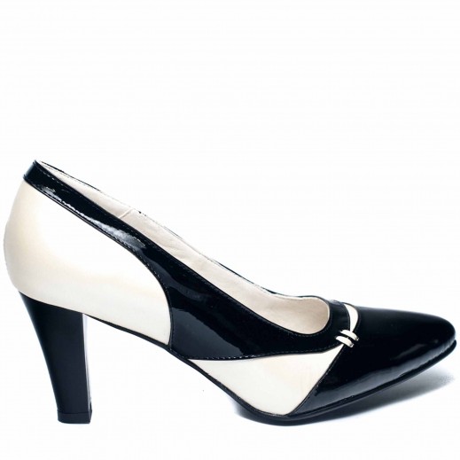 Pantofi eleganti dama 	FLEX-660-LAC-N-BEJ